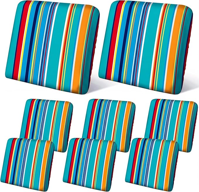 Geyoga 8 Pcs Patio Stretch Sofa Cushion Covers Outdoor Cushion Covers by Geyoga