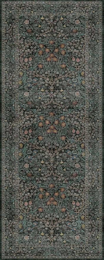 Dark Green 2x5 Runner Rug Non Slip Washable - Image 3