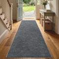 2x6 Dark Grey Solid Runner Rug Washable Non-Slip by Unknown