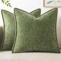 MIULEE Decorative Euro Sham Pillow Covers 24x24 Inch Sage Green 2 Pack | by MIULEE