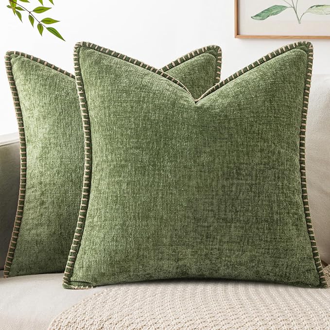 MIULEE Decorative Couch Throw Pillow Covers 22x22 Inch Sage Green 2 Pack | by MIULEE