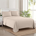 Twin XL Sheets - Breathable Luxury Sheets with Full Elastic & Secure Corner Straps Built In - 1800 Supreme Collection Extra Soft Deep Pocket Bedding Set, Sheet Set, Twin XL, Beige