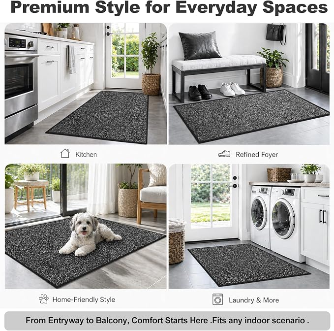 Super Absorbent Front Door Mat, Non-Slip Washable Indoor Doormats, Low Profile - Image 7