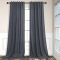 Dark Gray Curtains 108 Inches Long 2 Panels Set by Pitalk