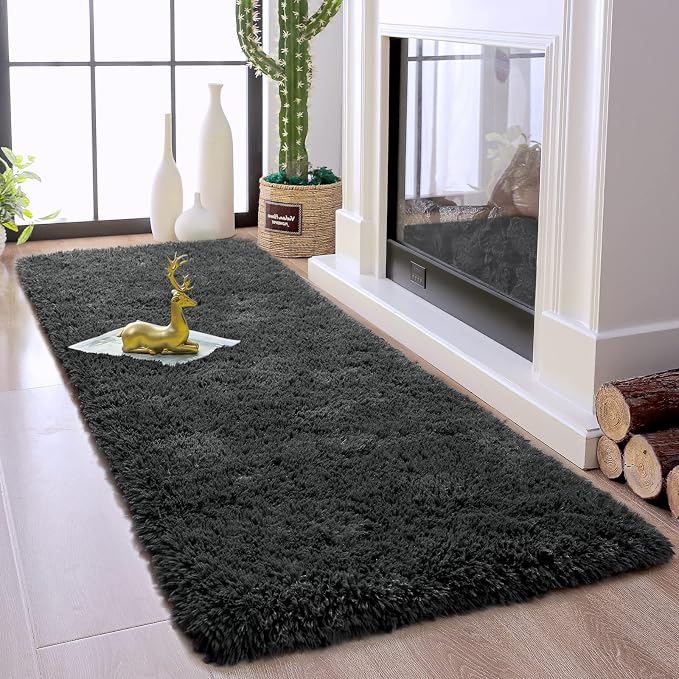 Chicrug Soft Runner Rugs for Bedroom Living Room Plush Fluffy Rug 2x8 | Shag - Image 4