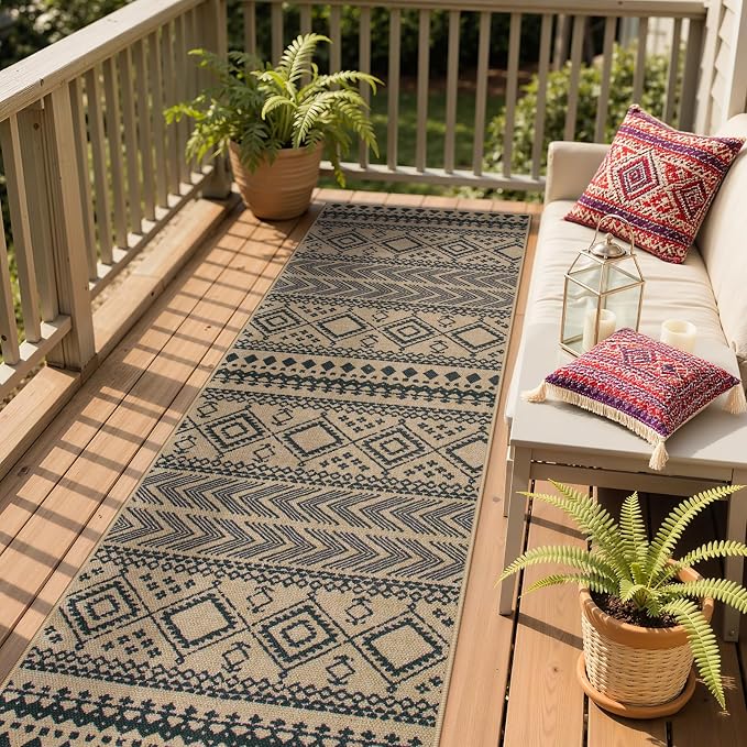 Lahome Boho Washable Easy Jute Runner Rug, 2x8 Kitchen Runner Rug Non Slip | - Image 2