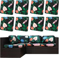 8Pcs Outdoor Cushion Covers, Elastic Patio Cushion Covers | Washable, by dreahoteztil