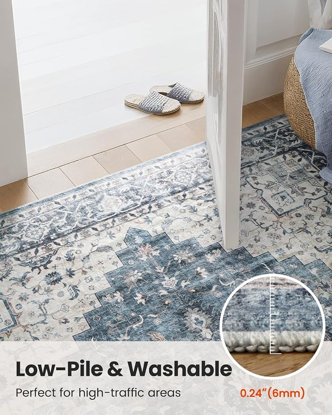 AMADA HOMEFURNISHING 2x3 Washable Area Rug, Low-Profile Entryway Rug - Image 6