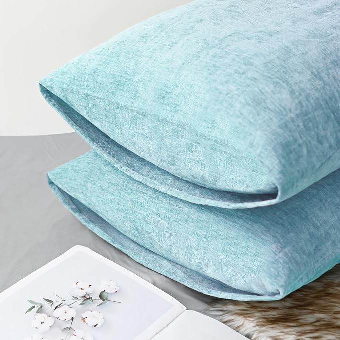 CaliTime Decorative Throw Pillow Covers 26 X 20 Inches Light Blue Grey | Pack - Image 4