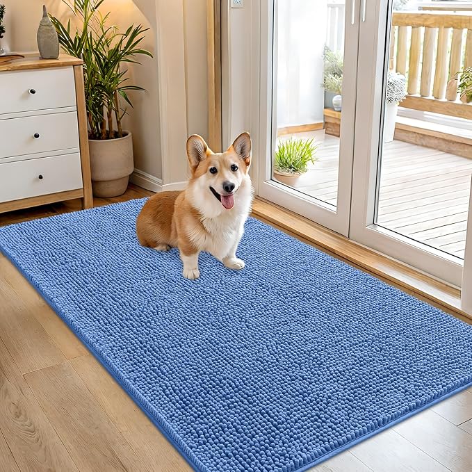 OLANLY Dog Door Mat for Muddy Paws 54x32, Super Absorbent Chenille Mud Mat | by OLANLY
