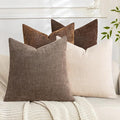 Set of 4 Soft Textured Decorative Throw Pillow Covers 24x24 Inch Cozy Farmhouse by Cozoomy