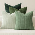 MIULEE Soft Corduroy Decorative Throw Pillow Covers Forest Green 18x18 | Set of by MIULEE