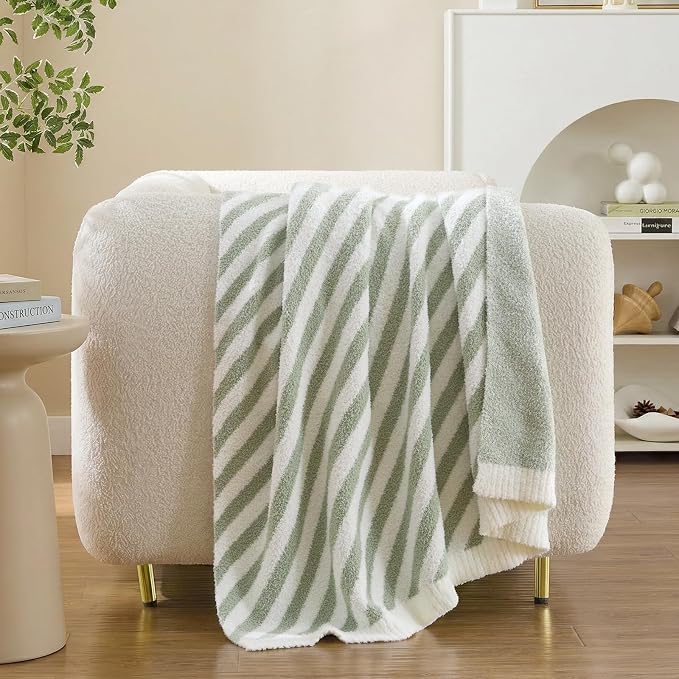Snuggle Sac Ultra Soft Throw Blanket, Sage Green, Cozy Knitted, Fuzzy Knit - Image 7