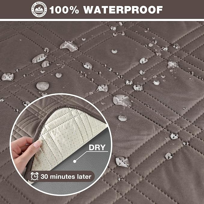 TAOCOCO 100% Waterproof Oversized Loveseat Recliner Cover, Non Slip Split Couch - Image 3