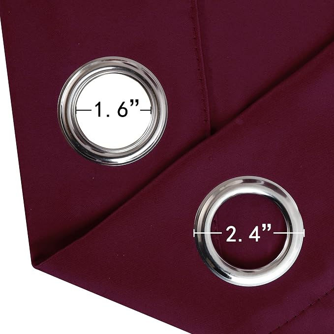 Burgundy Red Thermal Blackout Curtains/42 x 95 Inch/Set of 2 Panels Room - Image 6