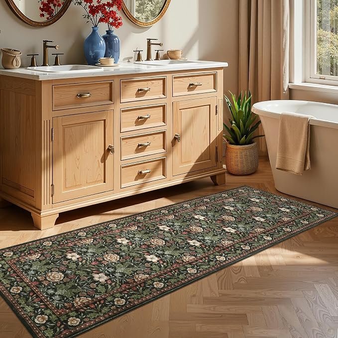 GarveeHome Washable Runner Rug 2x6, Non Slip Floral Kitchen Runner - Image 3
