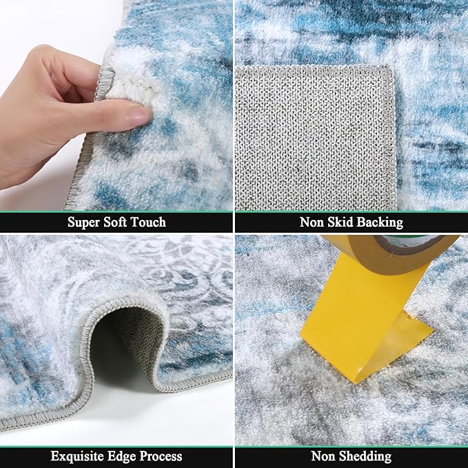 HEBE Indoor Door Mat 2'x3', Washable Welcome Mat - Image 3