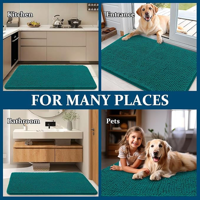 OLANLY Dog Door Mat for Muddy Paws 47x24, Super Absorbent Chenille Mud Mat | - Image 8