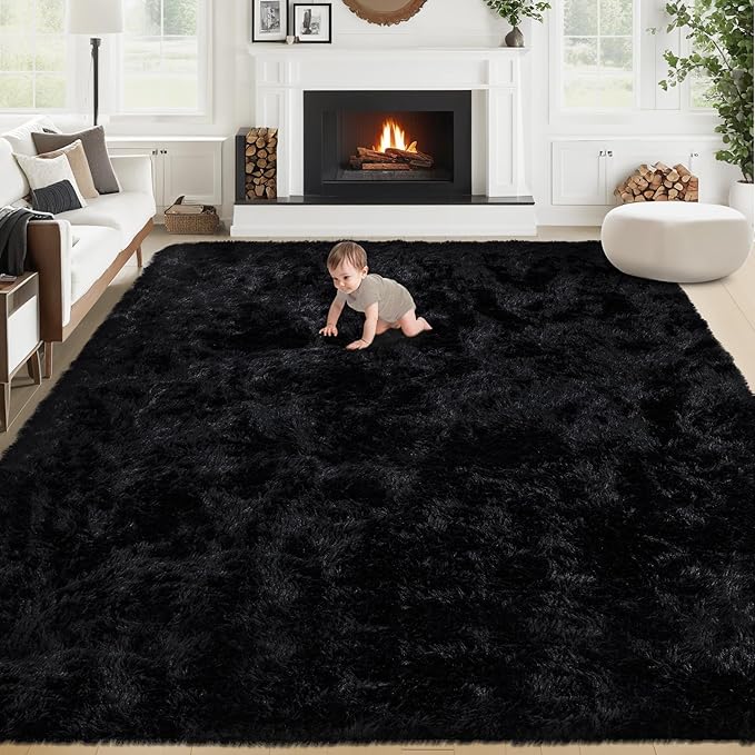 8x10 Area Rugs for Living Room: Fluffy Shag Soft Washable Rug Large Fuzzy Plush by VECARF