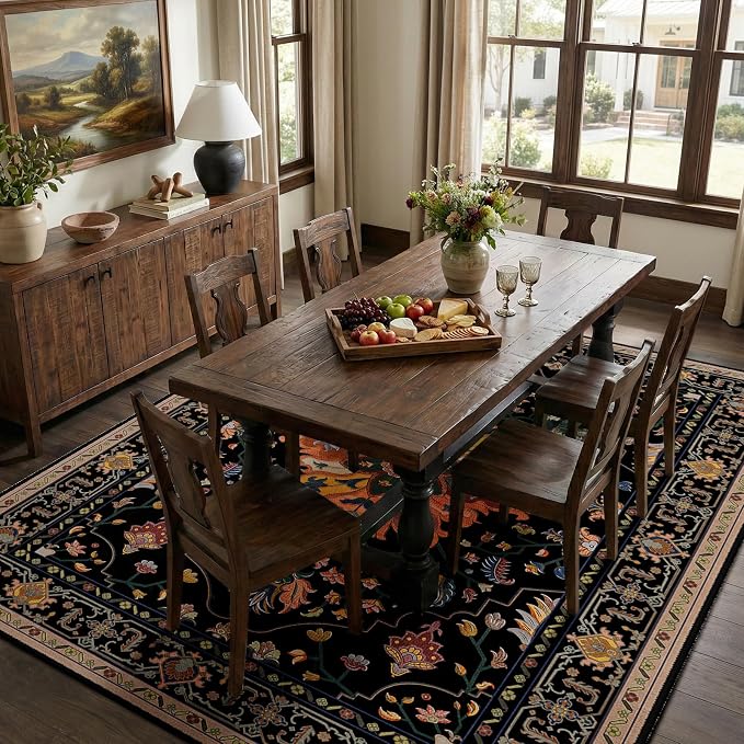 RELEANY Washable Area Rug, Large 9'x12', Water Repellent, Pet Friendly - Image 3