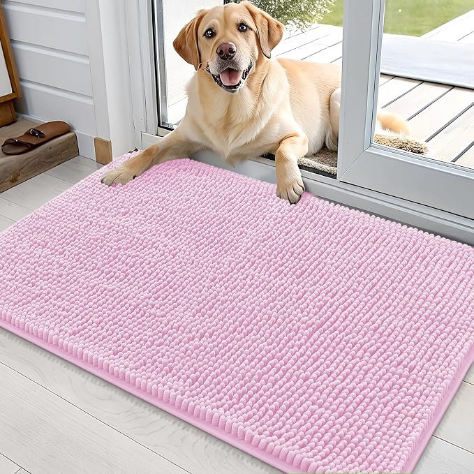 OLANLY Dog Door Mat for Muddy Paws 36x24, Super Absorbent Chenille Mud Mat | by OLANLY