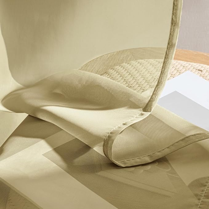 MIULEE Gold Sheer Curtains 90 Inches Long 4 Panels 42 x 90 Inches | Light - Image 7