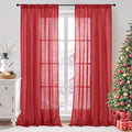 BGment Long Linen Semi Sheer Curtains 102 Inch Length by BGment