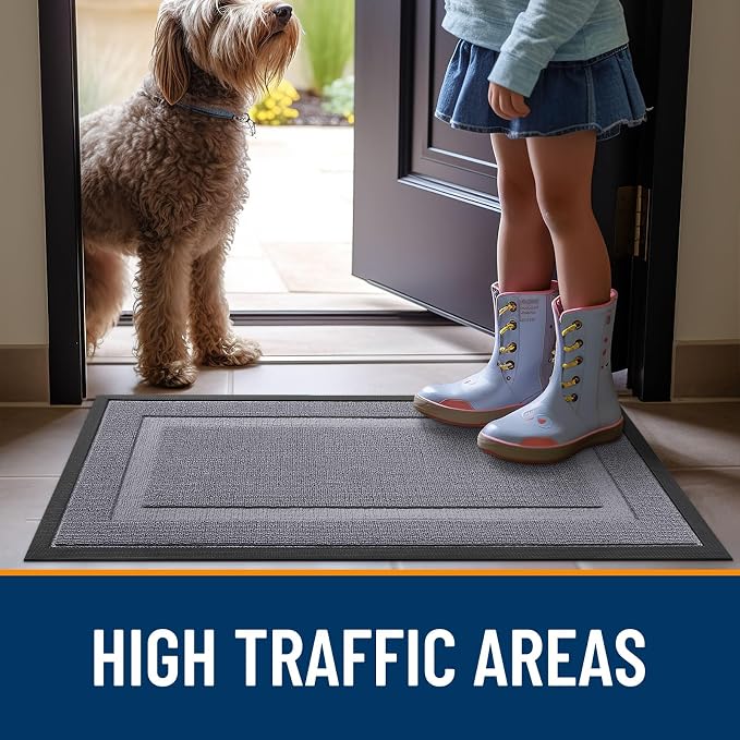 OLANLY Front Door Mat Outside 59x34, All-Season Heavy-Duty Rubber Doormat | - Image 6