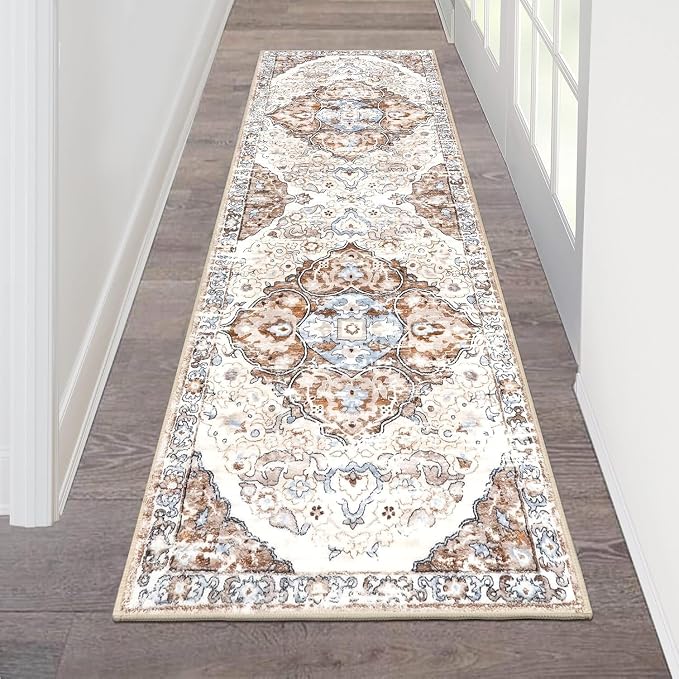 HEBE Hallway Runner Rug 2'x6', Washable Non Slip Kitchen Rug Runner | Soft Boho by HEBE