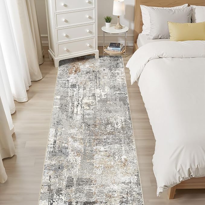 LOONGRUG Runner Rug 2x6 Washable Non-Slip Kitchen Neutral Modern Rug | Abstract - Image 6