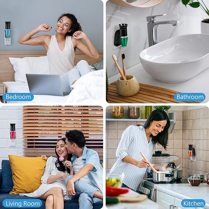 1 Pack Wall Fragrance Plug in Compatible with Bath and Body Works WallFlower Fragrances, ETL Certified, Rotatable, Precise Scent Control Fragrance Diffuser Plug for Home, Office (Black)