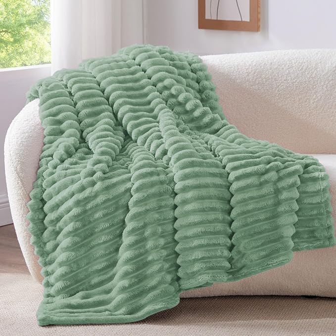BEDELITE Ribbed Fleece Throw Blanket - Image 7