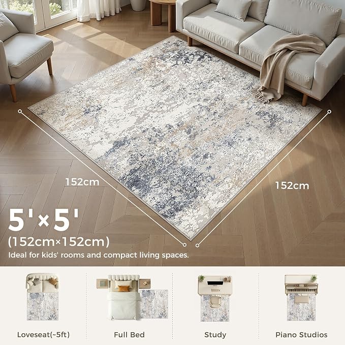 DMOYEST Square Area Rug Living Room Rugs - Image 2