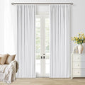 Snow White Pleated Linen 100% Blackout Curtains 86 Inches Long | Pinch Pleat by Twodrapes