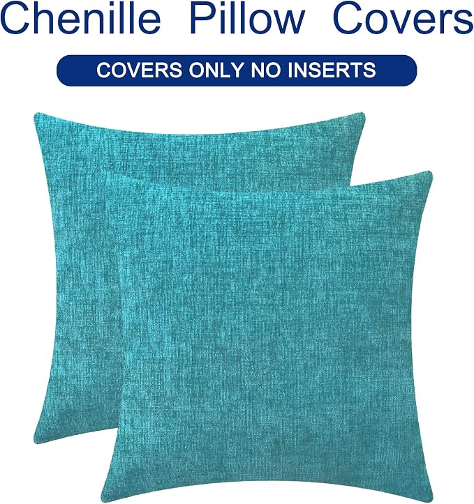CaliTime Decorative Couch Throw Pillow Covers 26 X 26 Inches Lake Blue | Pack - Image 6