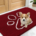 OLANLY Dog Door Mat for Muddy Paws 24x16, Paw Print Design Chenille Mud Mat | by OLANLY