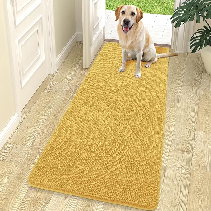 OLANLY Dog Door Mat for Muddy Paws 70x24, Super Absorbent Chenille Mud Mat | by OLANLY
