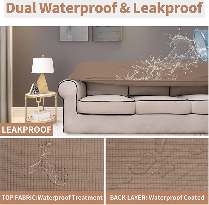 Easy-Going 100% Waterproof Couch Cover, 3 Cushion Oversized Sofa Cover | - Image 3