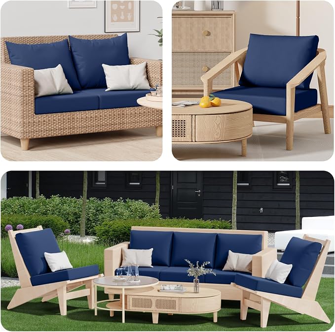 8Pcs Outdoor Cushion Covers, Stretch Patio Furniture Couch Chair Slipcovers | - Image 9