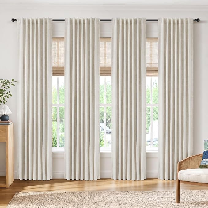 INOVADAY 100% Blackout Linen Curtains by INOVADAY