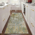 2x5 Green Rug Runners for Hallways Kitchen Non Slip Washable Entryway Runner by Acapet