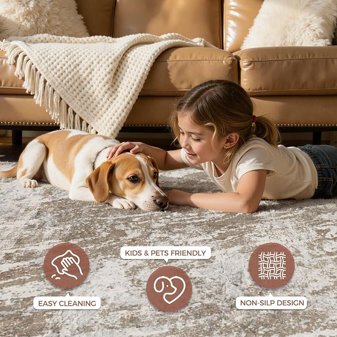 DMOYEST 8ft Round Washable Area Rug - Image 5
