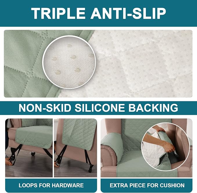 Turquoize 100% Waterproof Wing Chair Cover Wing Armchair Slipcovers Chair Couch - Image 4