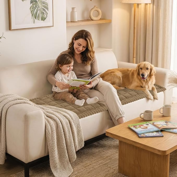 Smiry Couch Cover for Dogs, Non Slip Fuzzy Pet Sofa Covers Washable | Sofa - Image 8