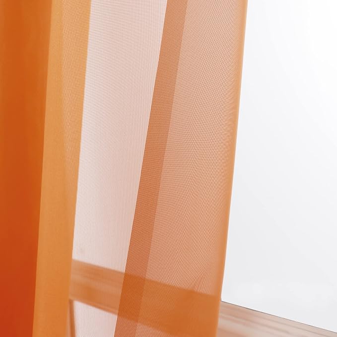 Orange Sheer Curtains 96 Inch Length, Elegant Sheer Curtains - Image 7