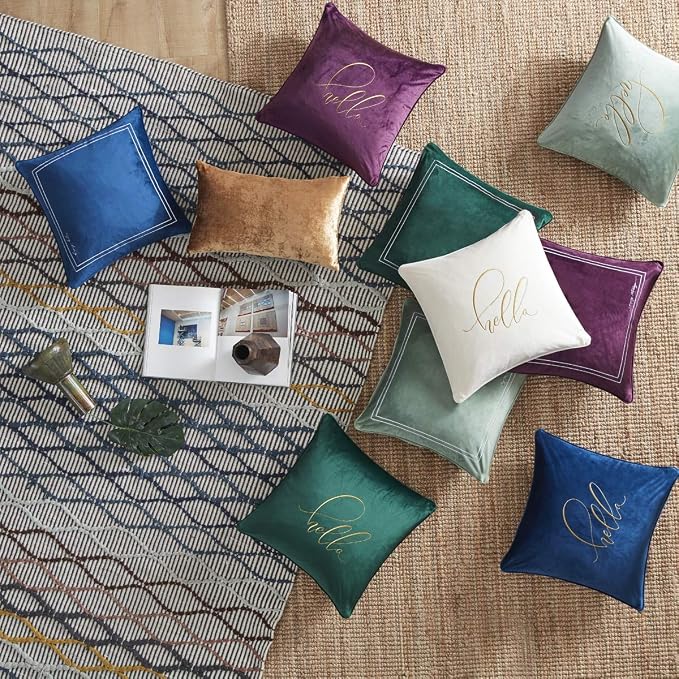 GIGIZAZA Gold Velvet Pillow Covers 12x20 Decorative Pillows Pack of 2 | Lumbar - Image 8