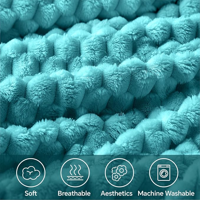 BEDELITE Teal Large Throw Blanket - Image 3