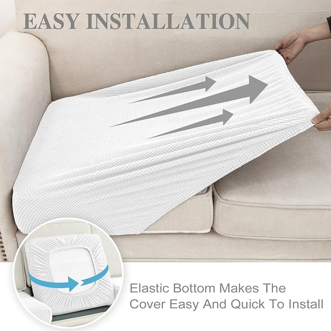 LA MEACK Couch Cushion Covers for Sectional Sofa L Shape Washable Separate Seat - Image 5