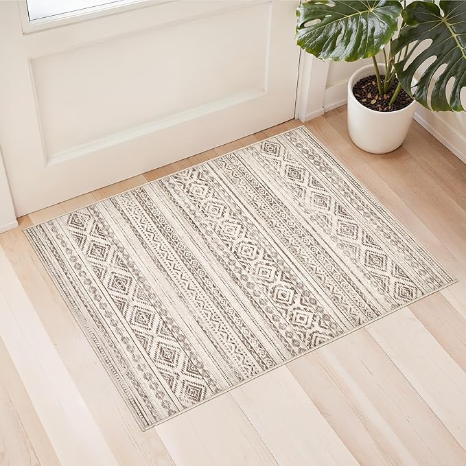 cotiled Washable 2x3 Entryway Rugs: Boho Moroccan Soft Small Rug | Solve Modern by COTILED
