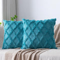 Set of 2 Soft Moroccan Throw Pillow Covers 24x24 Inch Plush Boho Decorative by Cozoomy